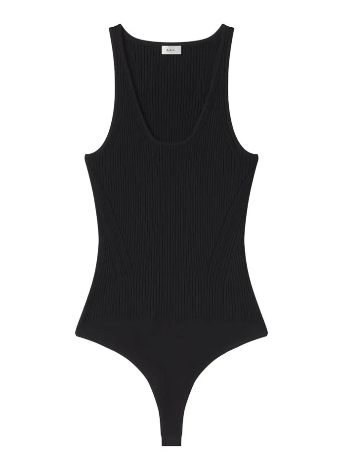 Women Tops ALC Lucy Ribbed Bodysuit Black