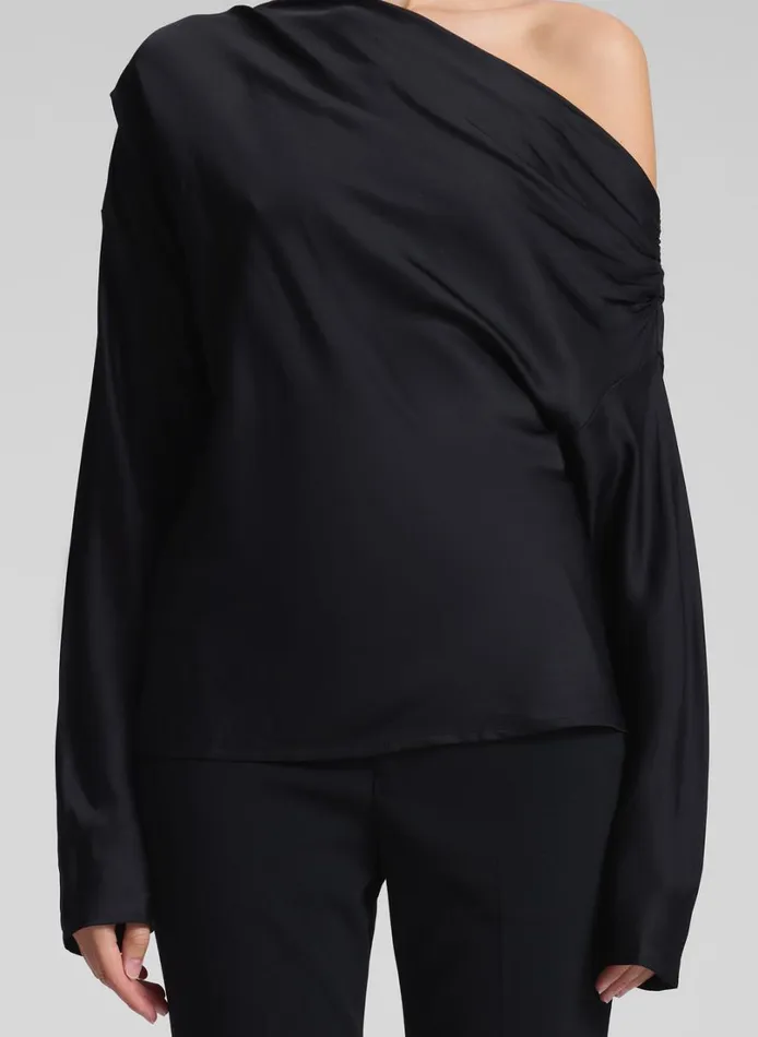 Women Tops ALC Piper Satin Top Black