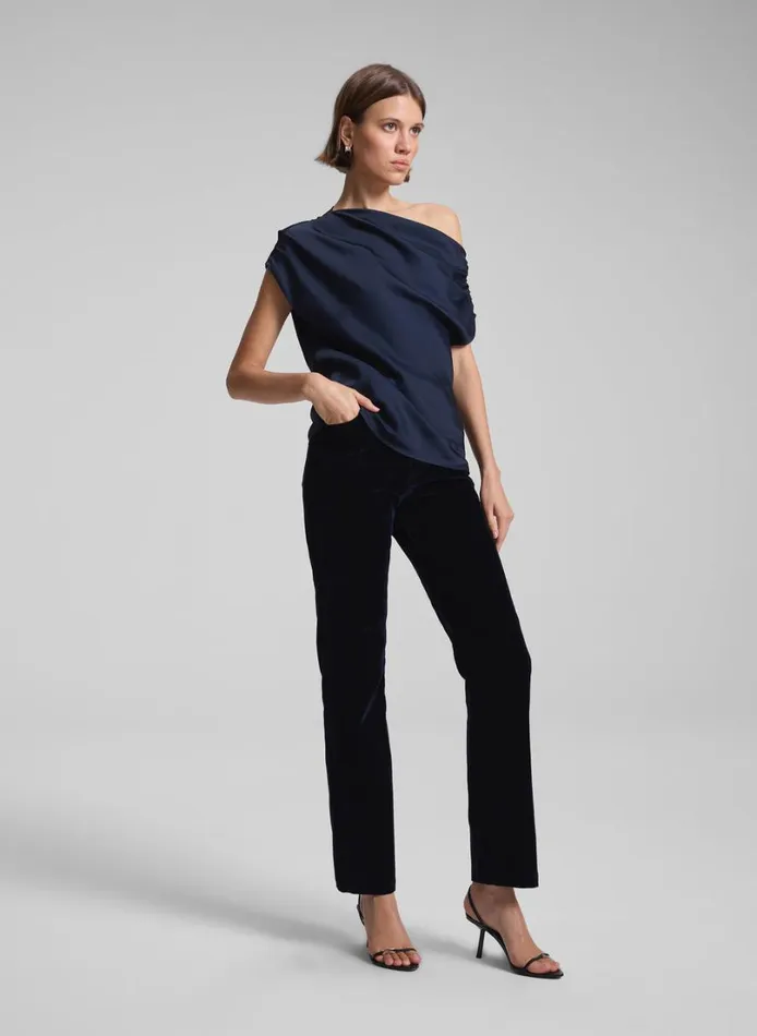 Women Tops ALC Poppy Satin Top Dark Sapphire