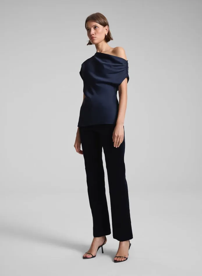 Women Tops ALC Poppy Satin Top Dark Sapphire