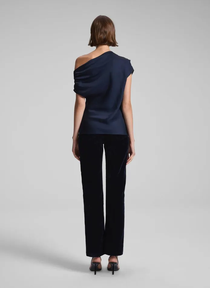 Women Tops ALC Poppy Satin Top Dark Sapphire