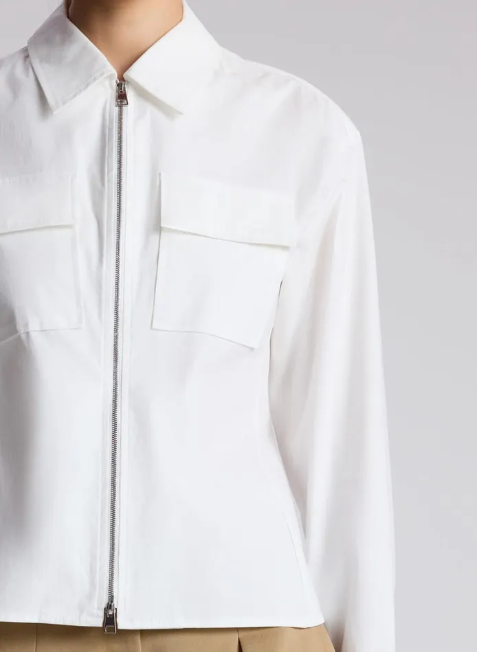 Women Tops ALC Sage Cotton Zip Top White