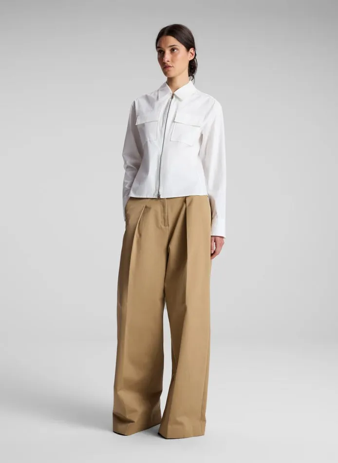 Women Tops ALC Sage Cotton Zip Top White