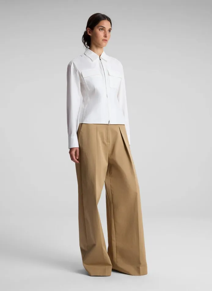 Women Tops ALC Sage Cotton Zip Top White