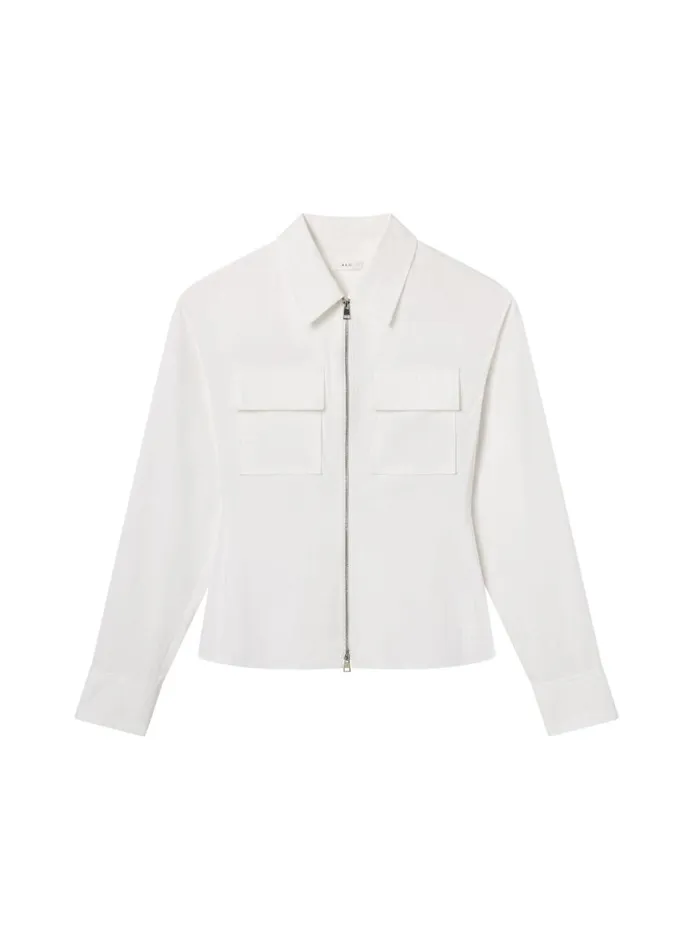 Women Tops ALC Sage Cotton Zip Top White