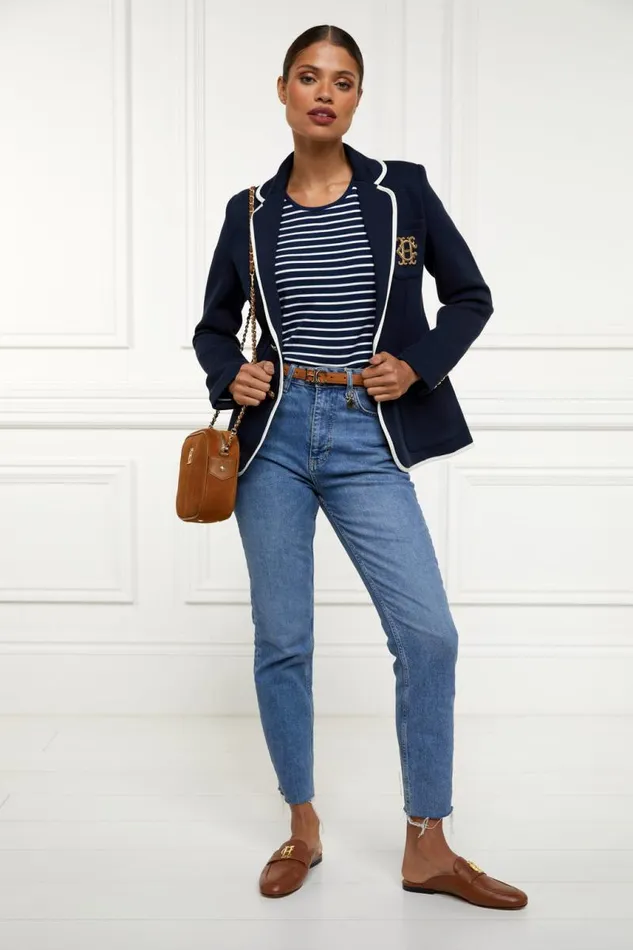 Women Tops Holland Cooper Padstow Crew Neck Tee Ink Navy Natural Stripe Women Tops Holland Cooper Padstow Crew Neck Tee Ink Navy Natural Stripe