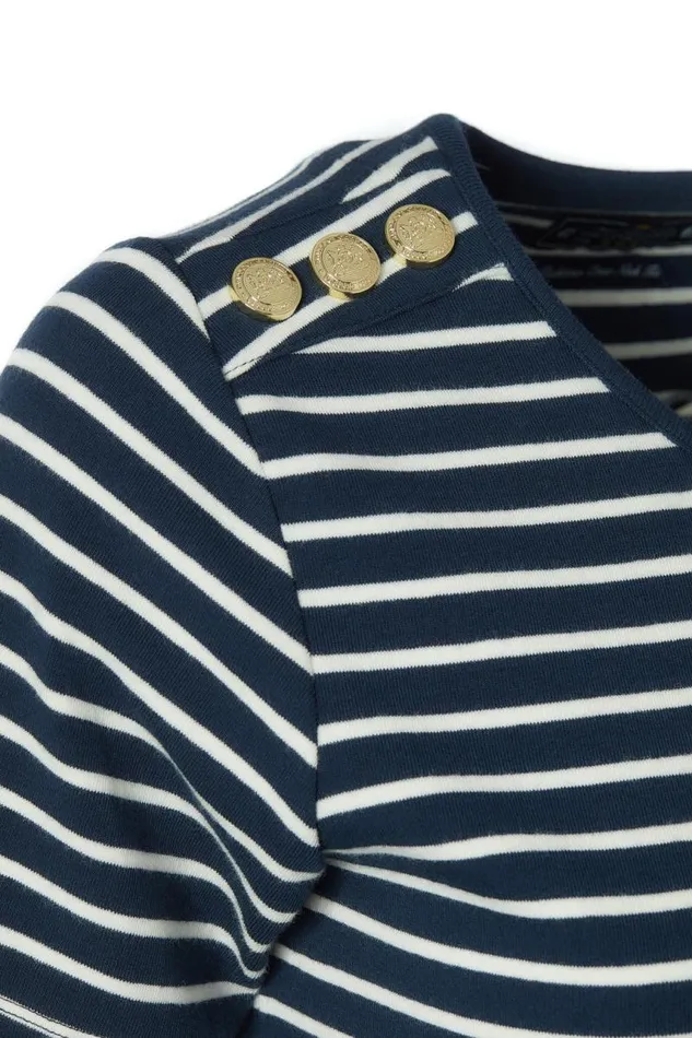 Women Tops Holland Cooper Padstow Crew Neck Tee Ink Navy Natural Stripe Women Tops Holland Cooper Padstow Crew Neck Tee Ink Navy Natural Stripe