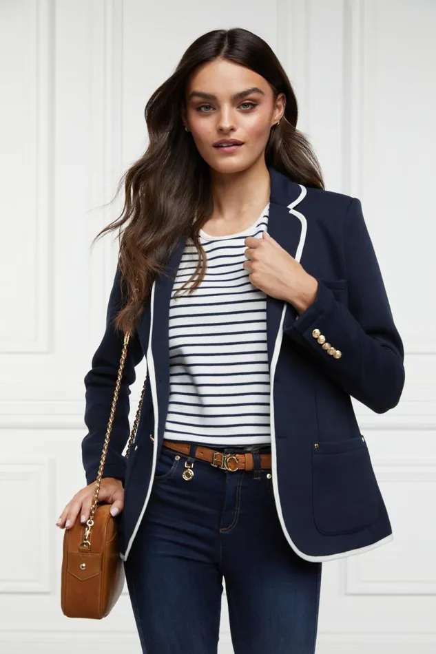 Women Tops Holland Cooper Padstow Crew Neck Tee Natural Ink Navy Stripe Women Tops Holland Cooper Padstow Crew Neck Tee Natural Ink Navy Stripe