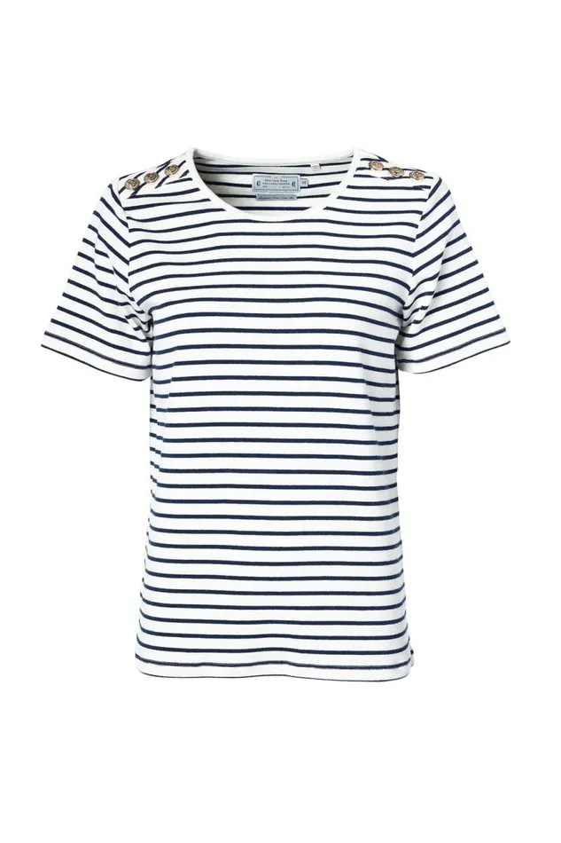 Women Tops Holland Cooper Padstow Crew Neck Tee Natural Ink Navy Stripe Women Tops Holland Cooper Padstow Crew Neck Tee Natural Ink Navy Stripe