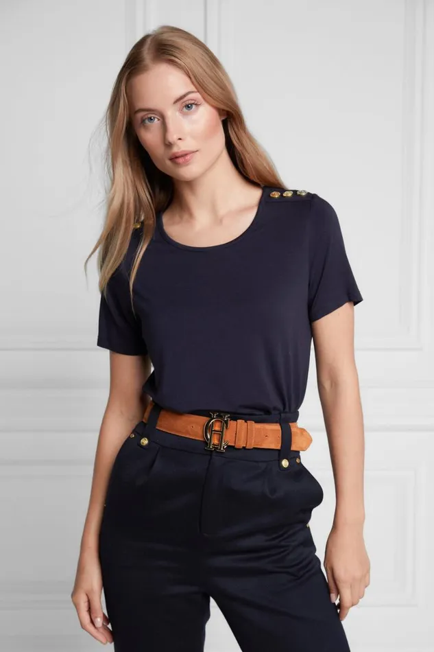 Women Tops Holland Cooper Relax Fit Crew Neck Tee Ink Navy Women Tops Holland Cooper Relax Fit Crew Neck Tee Ink Navy