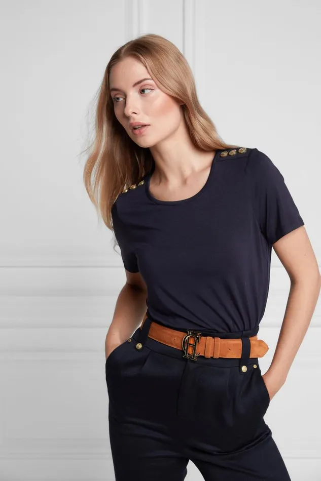 Women Tops Holland Cooper Relax Fit Crew Neck Tee Ink Navy Women Tops Holland Cooper Relax Fit Crew Neck Tee Ink Navy