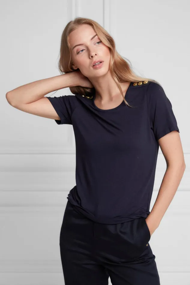 Women Tops Holland Cooper Relax Fit Crew Neck Tee Ink Navy Women Tops Holland Cooper Relax Fit Crew Neck Tee Ink Navy