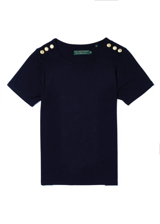 Women Tops Holland Cooper Relax Fit Crew Neck Tee Ink Navy Women Tops Holland Cooper Relax Fit Crew Neck Tee Ink Navy