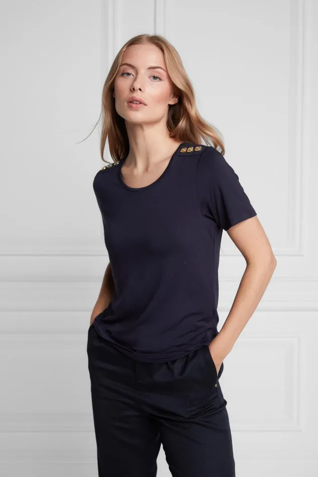 Women Tops Holland Cooper Relax Fit Crew Neck Tee Ink Navy Women Tops Holland Cooper Relax Fit Crew Neck Tee Ink Navy