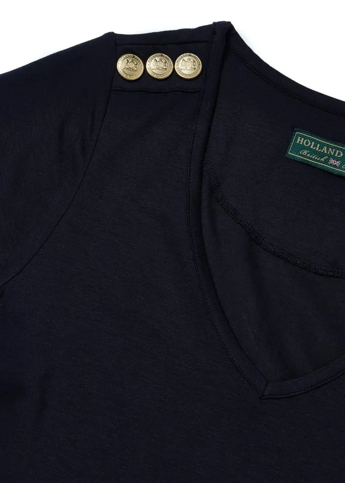 Women Tops Holland Cooper Relax Fit VNeck Tee Navy