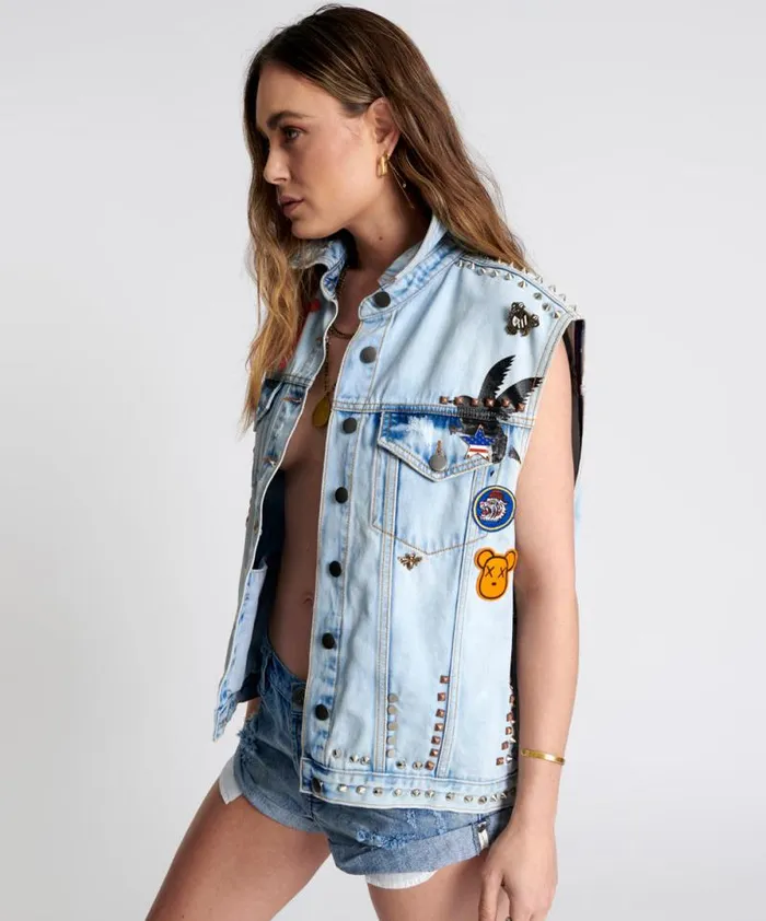 Women TORNADO STUDDED PUNK SLEEVELESS JACKET One Teaspoon Jackets Women TORNADO STUDDED PUNK SLEEVELESS JACKET One Teaspoon Jackets