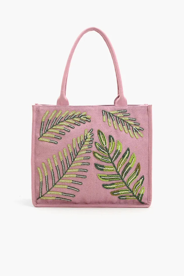 Women Totes America and Beyond Leaf Embellished Large Book Tote