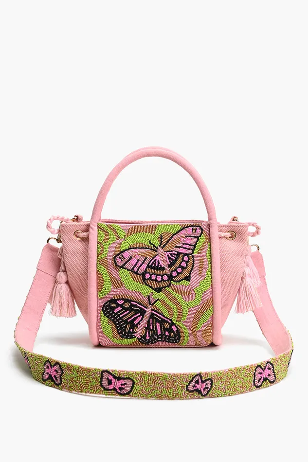Women Totes America and Beyond Mystic Pink Butterfly Mini Tote