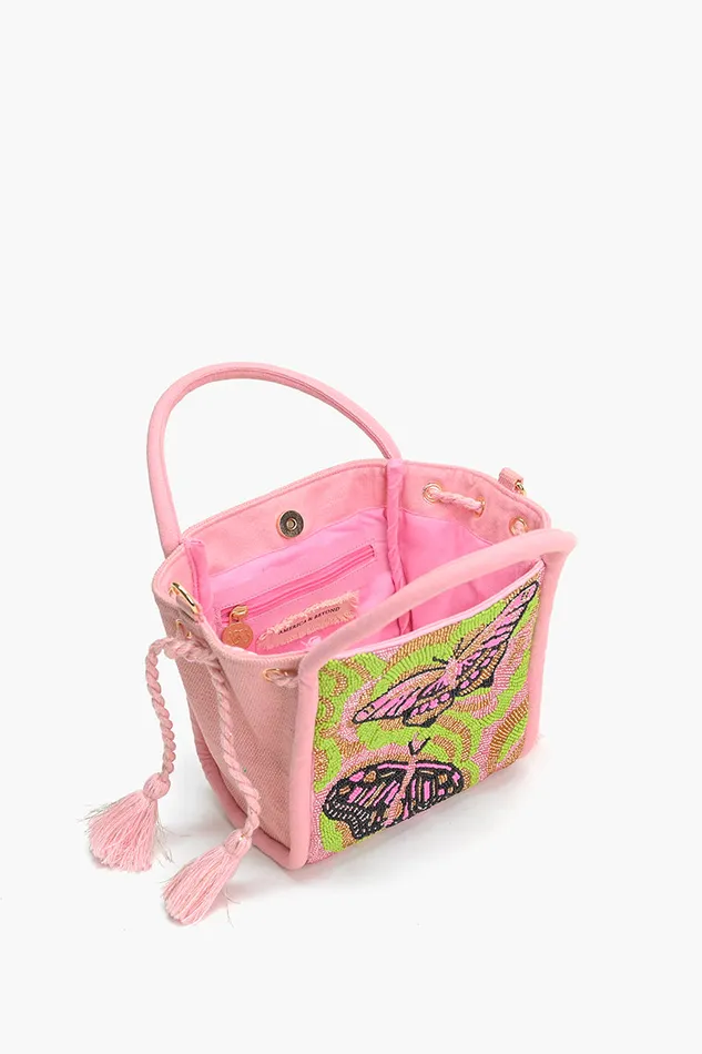 Women Totes America and Beyond Mystic Pink Butterfly Mini Tote