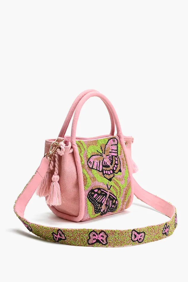 Women Totes America and Beyond Mystic Pink Butterfly Mini Tote