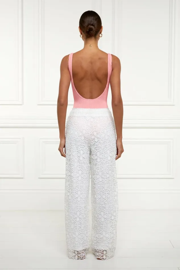 Women Trousers Holland Cooper Beach Pant White Women Trousers Holland Cooper Beach Pant White