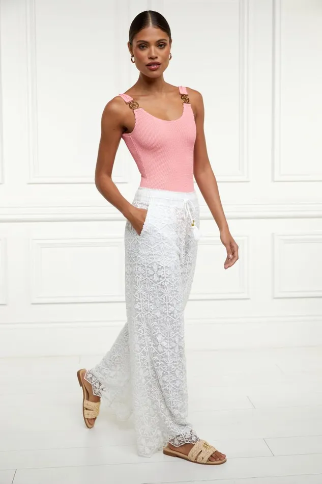 Women Trousers Holland Cooper Beach Pant White Women Trousers Holland Cooper Beach Pant White