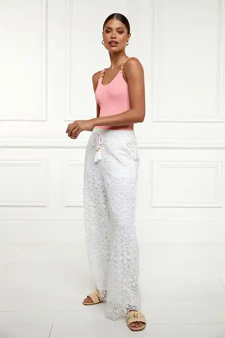 Women Trousers Holland Cooper Beach Pant White Women Trousers Holland Cooper Beach Pant White