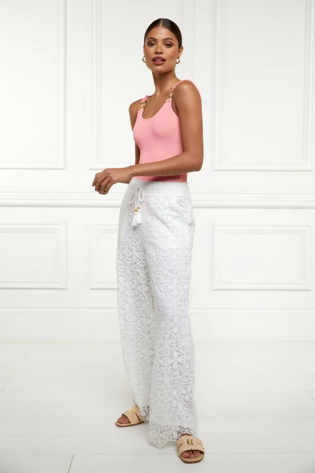 Women Trousers Holland Cooper Beach Pant White Women Trousers Holland Cooper Beach Pant White