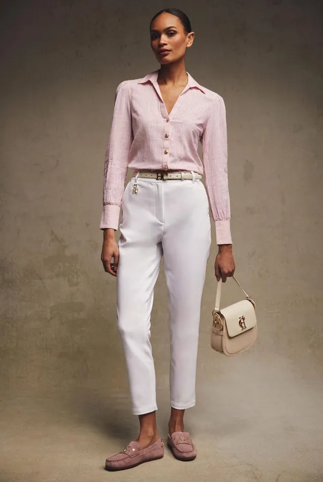 Women Trousers Holland Cooper Bexley Cigarette Trouser White