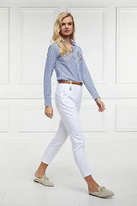 Women Trousers Holland Cooper Bexley Cigarette Trouser White Women Trousers Holland Cooper Bexley Cigarette Trouser White