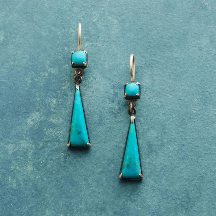 Women Turquoise Obelisk Earrings Sundance Catalog Earrings