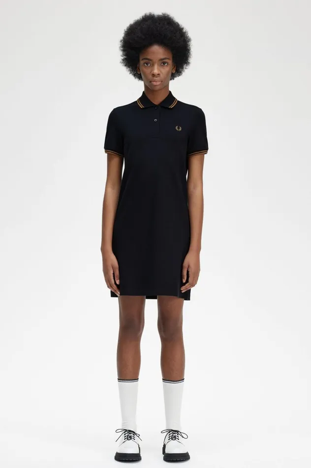Women Twin Tipped Shirt Dress Navy Fred Perry Dresses