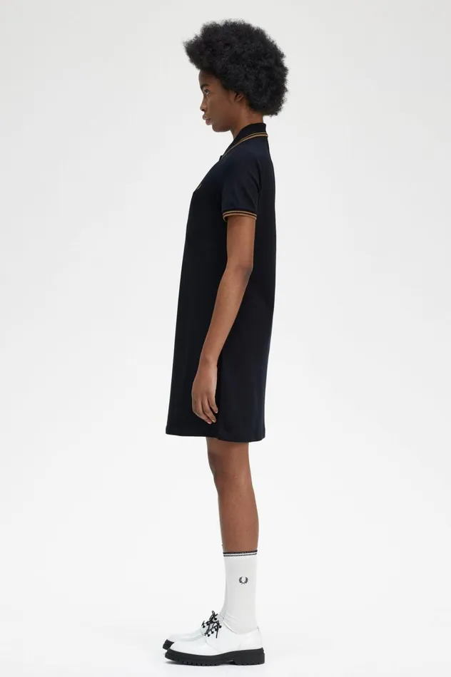Women Twin Tipped Shirt Dress Navy Fred Perry Dresses