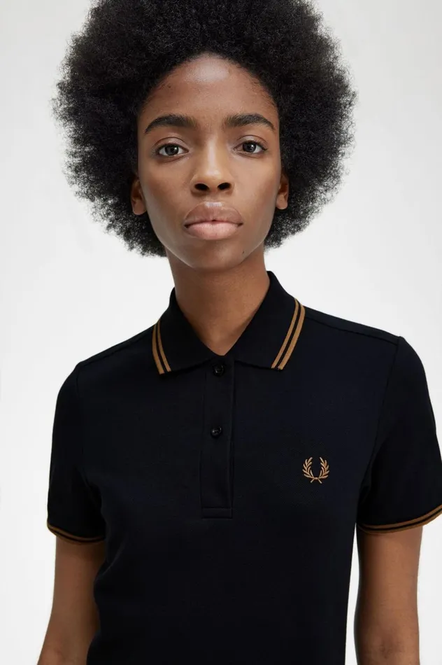 Women Twin Tipped Shirt Dress Navy Fred Perry Dresses