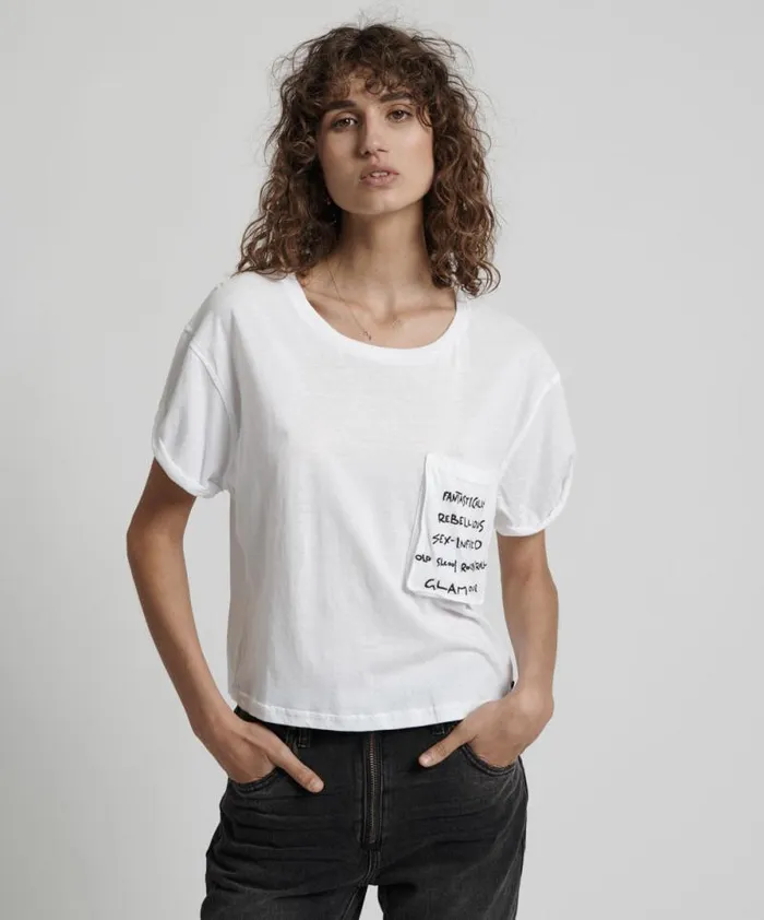 Women UPSIZED REBEL POCKET TEE One Teaspoon Basic Tees