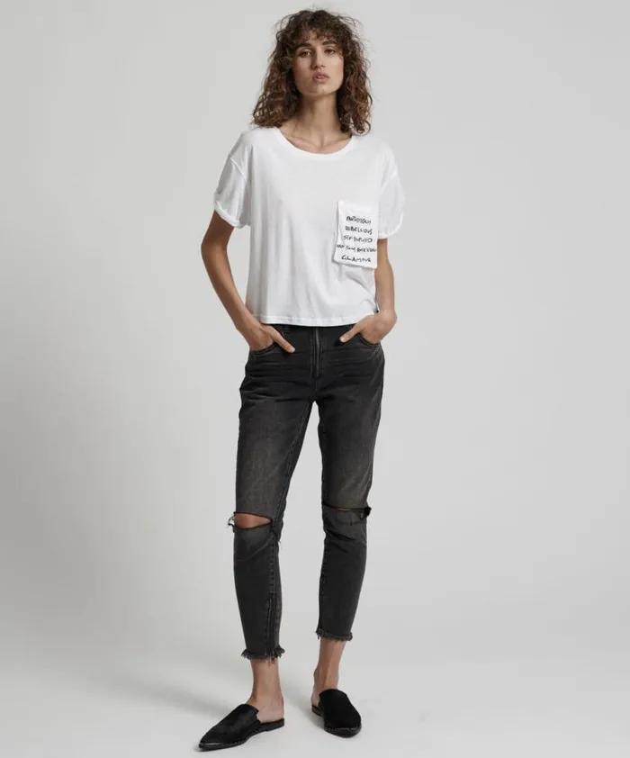 Women UPSIZED REBEL POCKET TEE One Teaspoon Basic Tees