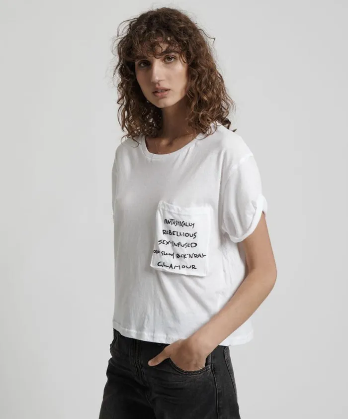 Women UPSIZED REBEL POCKET TEE One Teaspoon Basic Tees