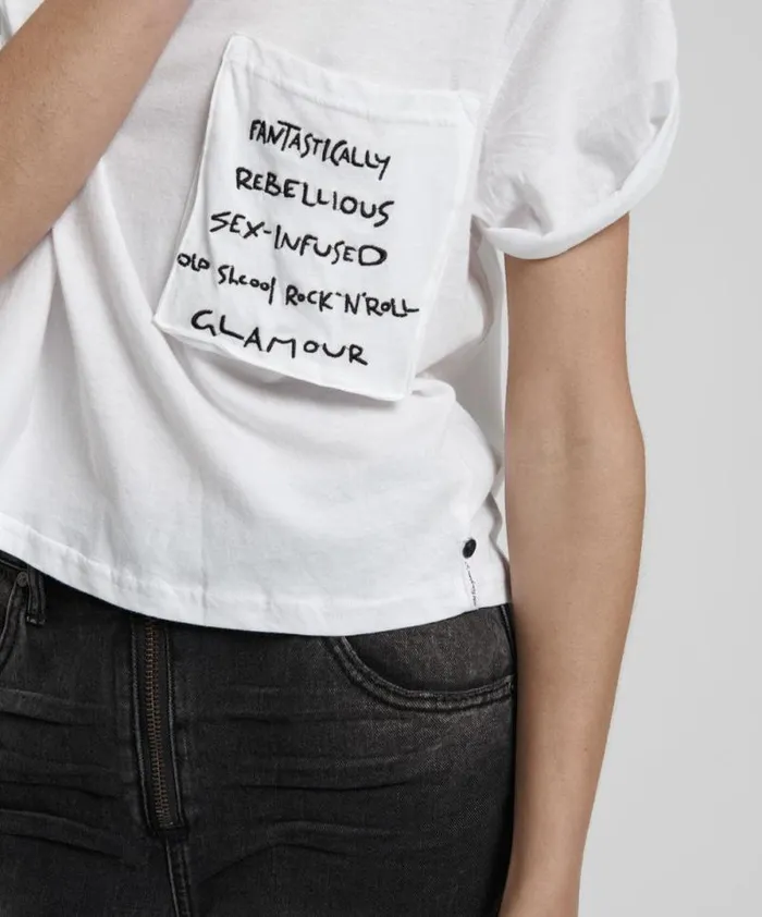 Women UPSIZED REBEL POCKET TEE One Teaspoon Basic Tees