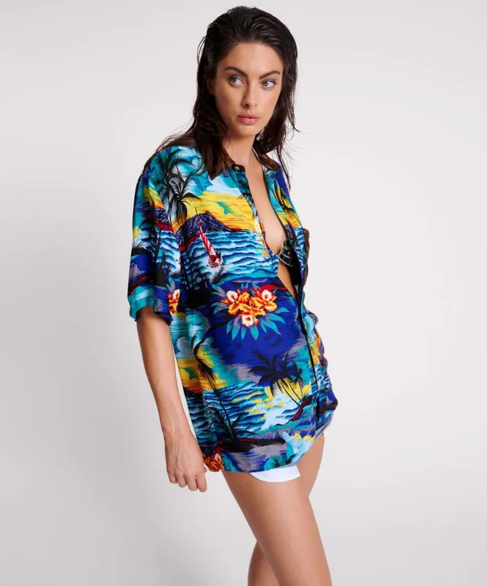 Women UTOPIA LEOPARD PRINT HAWAIIAN SHIRT One Teaspoon Shirts
