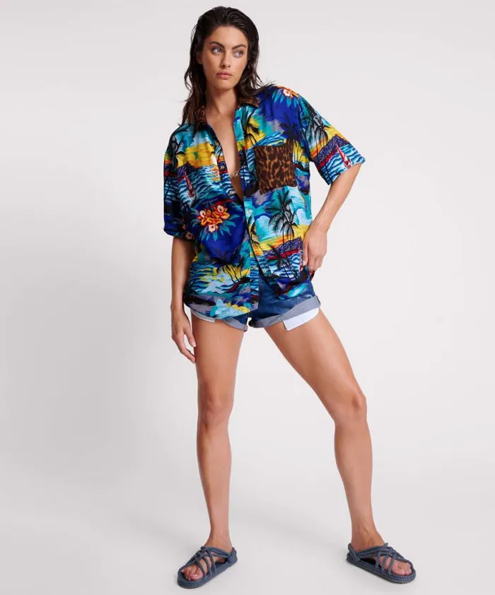 Women UTOPIA LEOPARD PRINT HAWAIIAN SHIRT One Teaspoon Shirts