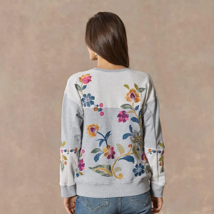 Women Vanessa Relaxed Sweatshirt Heather Gray Sundance Catalog Tops