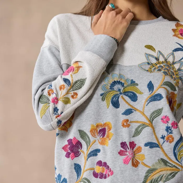Women Vanessa Relaxed Sweatshirt Heather Gray Sundance Catalog Tops