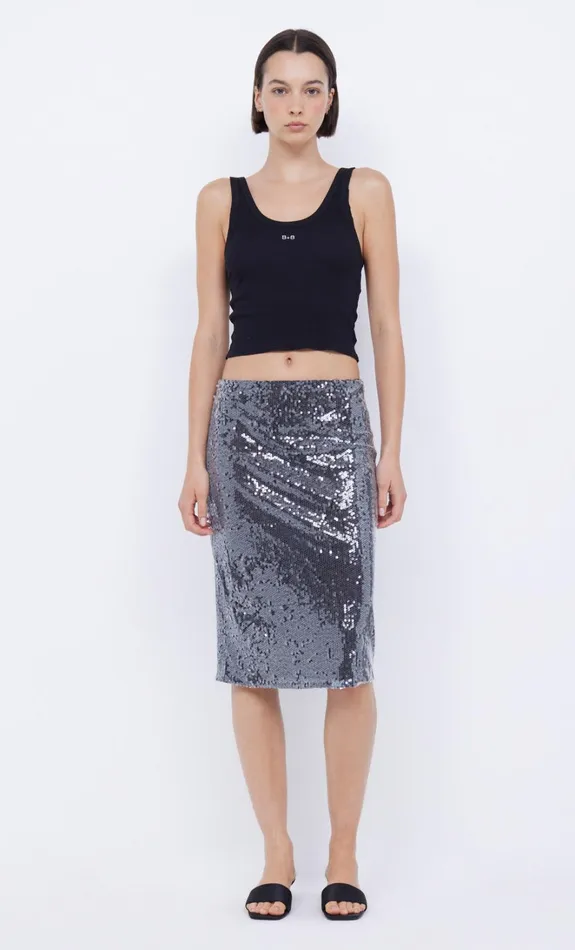 Women VENUS SEQUIN MIDI SKIRT 8211 BLACK Bec Bridge Skirts