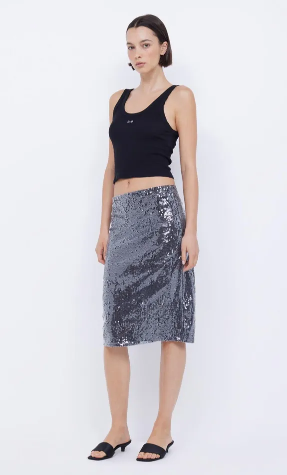 Women VENUS SEQUIN MIDI SKIRT 8211 BLACK Bec Bridge Skirts