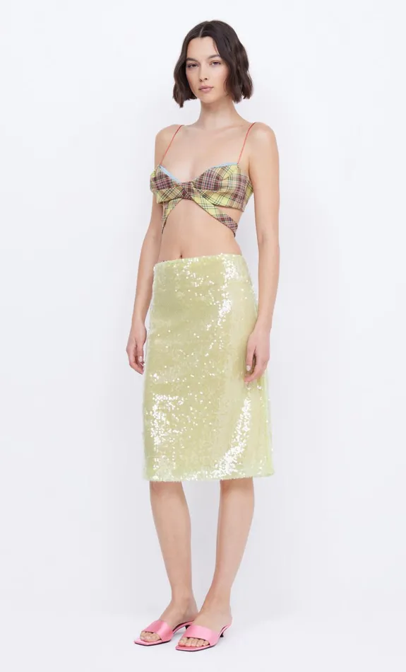Women VENUS SEQUIN MIDI SKIRT 8211 CITRUS Bec Bridge Skirts