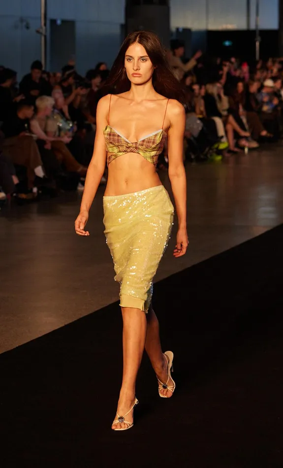 Women VENUS SEQUIN MIDI SKIRT 8211 CITRUS Bec Bridge Skirts
