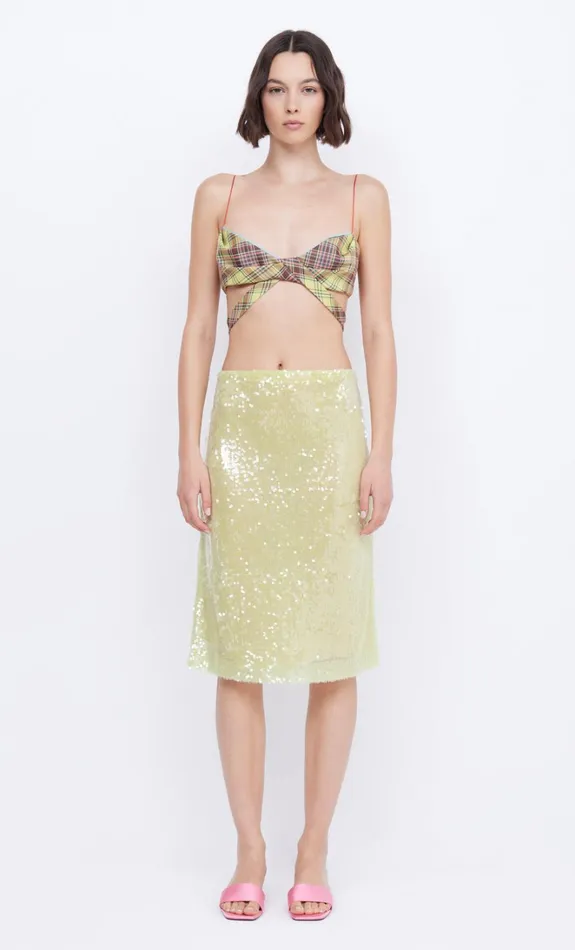 Women VENUS SEQUIN MIDI SKIRT 8211 CITRUS Bec Bridge Skirts