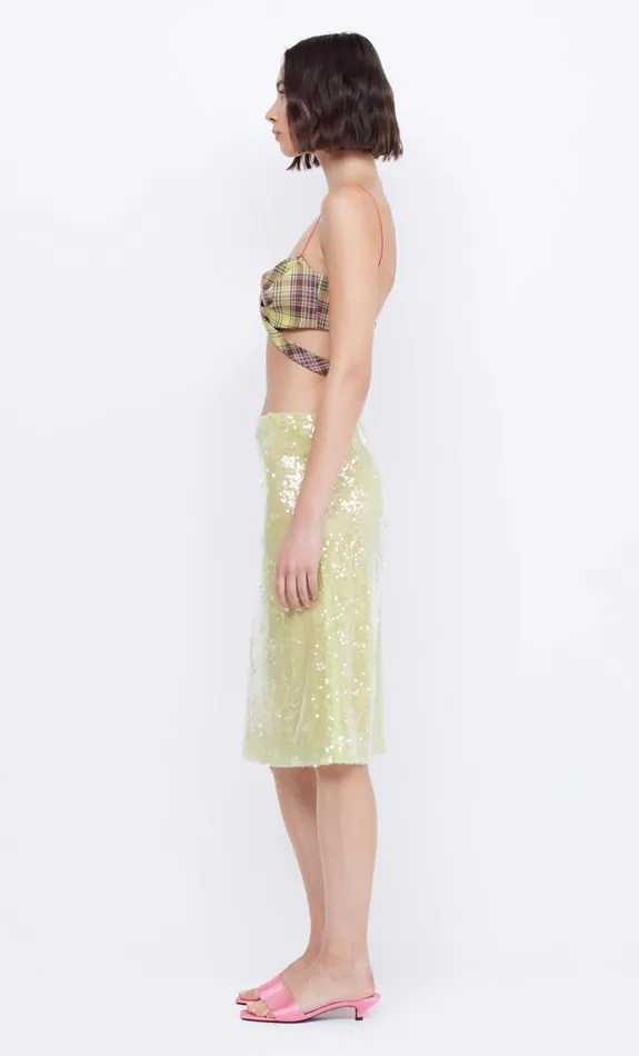 Women VENUS SEQUIN MIDI SKIRT 8211 CITRUS Bec Bridge Skirts