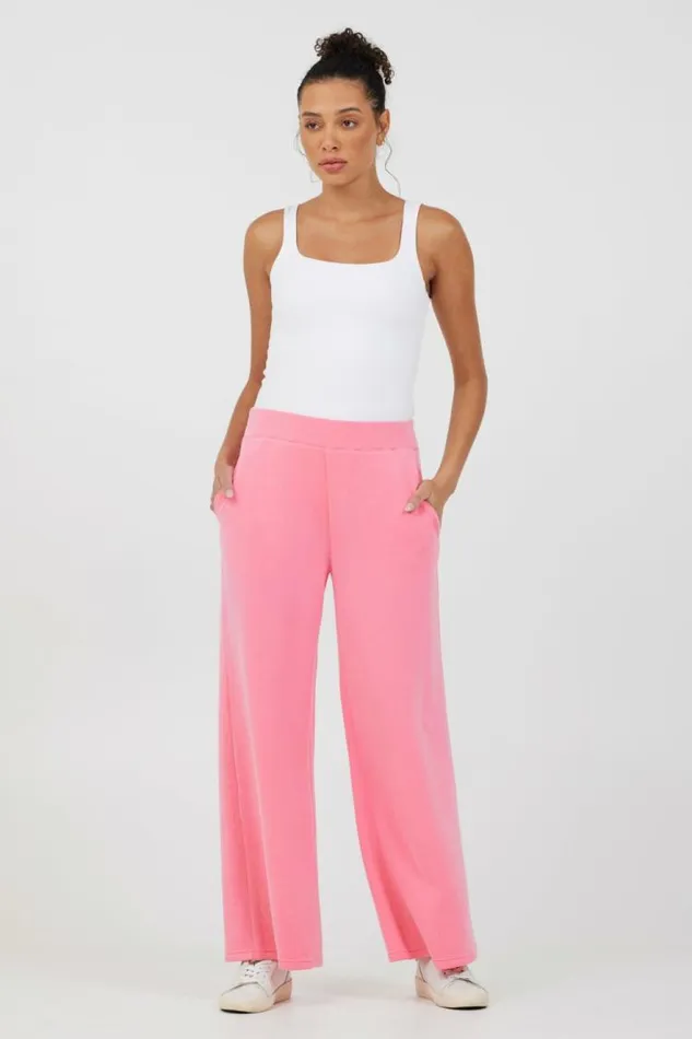 Women Vintage Havana All Bottoms Coastal Coral Cloud Fleece Flare Pants Coastal Coral