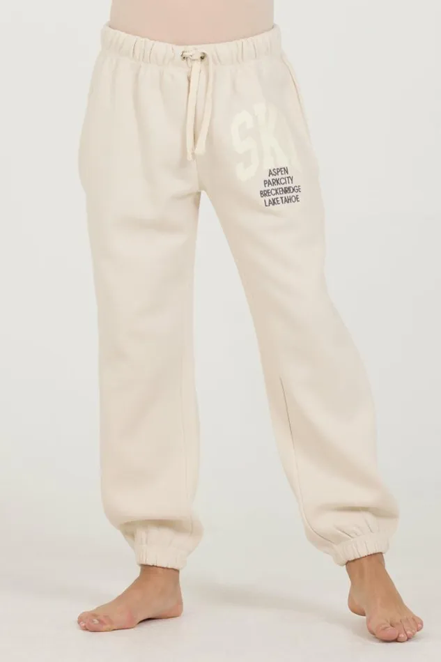 Women Vintage Havana Kids Bottoms Kids Bone Ski Location Jogger Bone